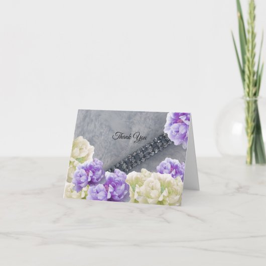 Diamonds Under Peonies Vielen Dank Dankeskarte (Vorderseite)