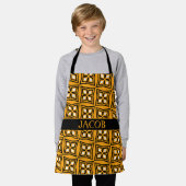 Diamonds Yellow Black Minimal Muster Schürze (Getragen)