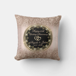 DiamondsHört Rose Gold Glitzer 50 Jahre Jubiläum Kissen