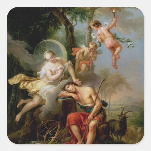 Diana and Endymion Quadratischer Aufkleber (Vorderseite)