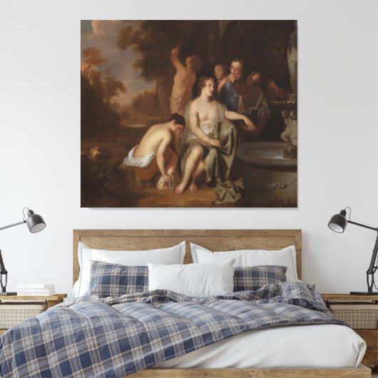 Diana and her Nymphs at a Fountain Leinwanddruck (Insitu (Schlafzimmer))
