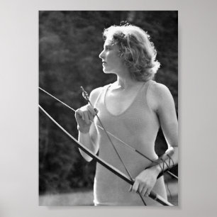 Diana, Archer, schöne Frau, Sport, Vintag Poster