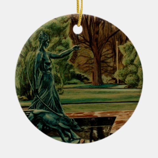 Diana Artemis Skulptur im Garten Keramik Ornament (Vorne)