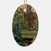 Diana Artemis Skulptur im Garten Keramikornament (Links)