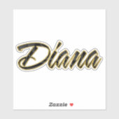 Diana black gold Lettering Aufkleber Sticker (Blatt)