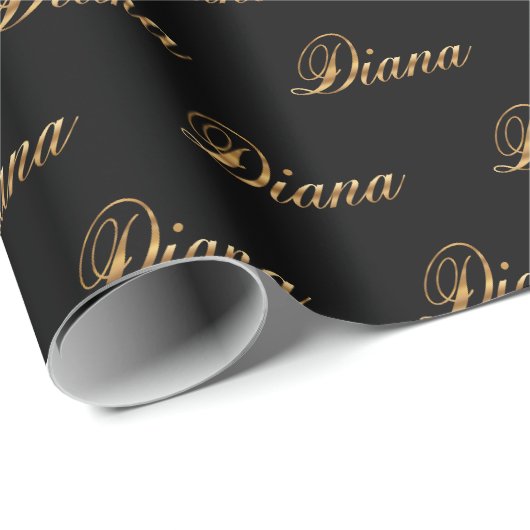 Diana gold Design Lettering Geschenkpapier (Rolleneckpunkt)