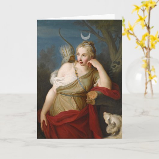 Diana, Göttin der Jagd | Pietro Rotari Karte (Gelbe Blume)