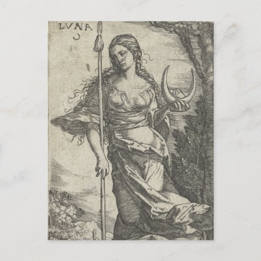 Diana Luna Vintag Illustration Postkarte (Vorderseite)