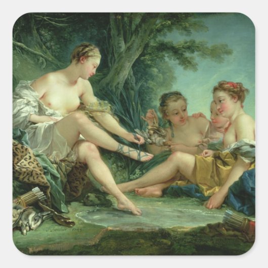 Diana nach der Jagd, 1745 Quadratischer Aufkleber (Vorderseite)