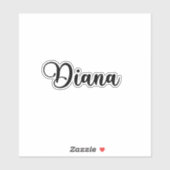 Diana Name - Handgeschriebene Kalligrafie Aufkleber (Blatt)
