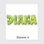 Diana Name Kiwi Design Aufkleber Sticker (Blatt)
