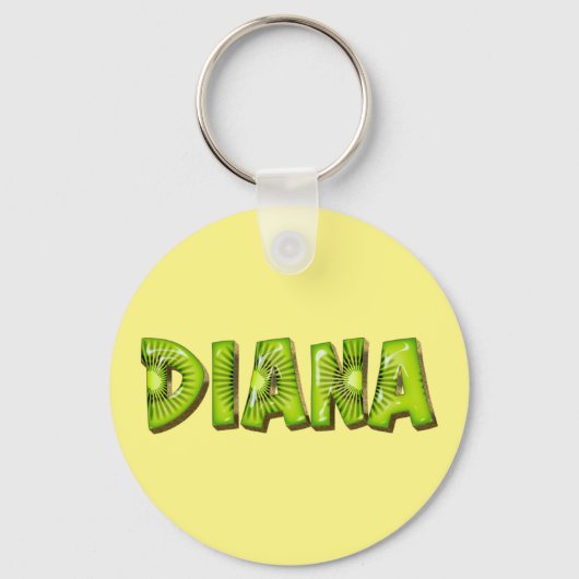 Diana Name Kiwi Design Schlüsselanhänger (Vorderseite)