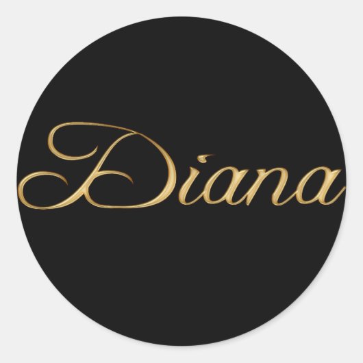 DIANA-Name - Personalisierte Geschenkklammer Runder Aufkleber (Vorderseite)
