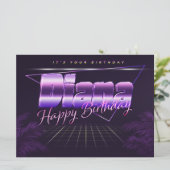 Diana Name Vorname lila retro Karte Geburtstag (Stehend Vorderseite)