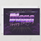 Diana Name Vorname lila retro Karte Geburtstag (Vorderseite)