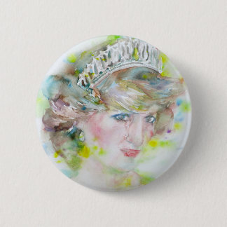 Diana, Prinzessin von Wales - Aquarellportrait.3 Button