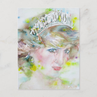 Diana, Prinzessin von Wales - Aquarellportrait.3 Postkarte