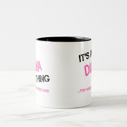 Diana Sache, die man nicht verstehen würde Zweifarbige Tasse (Mittel)