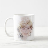 Diana The People's Princess Watercolor Portrait Co Kaffeetasse (Links)