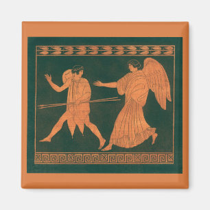 Diana und ein Engel, Vintage römische Mythologie Magnet