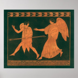 Diana und ein Engel, Vintage römische Mythologie Poster