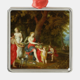 Diana und ihre Mädchen, nach der Jagd, 1626 Silbernes Ornament