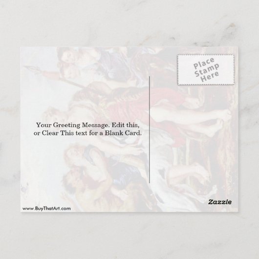 Diana und Nymphen am Morgen von Peter Paul Rubens Postkarte (Rückseite)