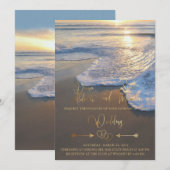 Diana und Scott Draft, Gold Text Einladung (Vorne/Hinten)