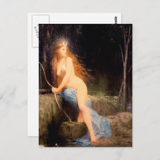 Diana - Vintages Gemälde - Lefebvre Postkarte (Vorne/Hinten)