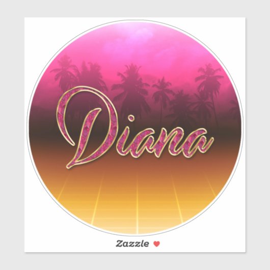 Diana Vorname Name golden pink Aufkleber Sticker (Blatt)