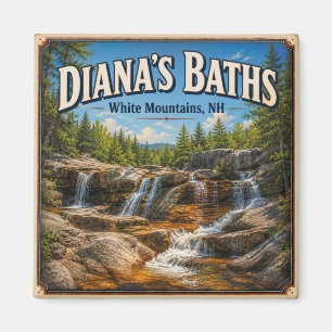 Dianas Bäder White Mountains NH Vintage Wasserfall Magnet