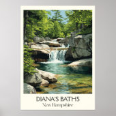 Diana's Baths New Hampshire Falls Poster (Vorne)