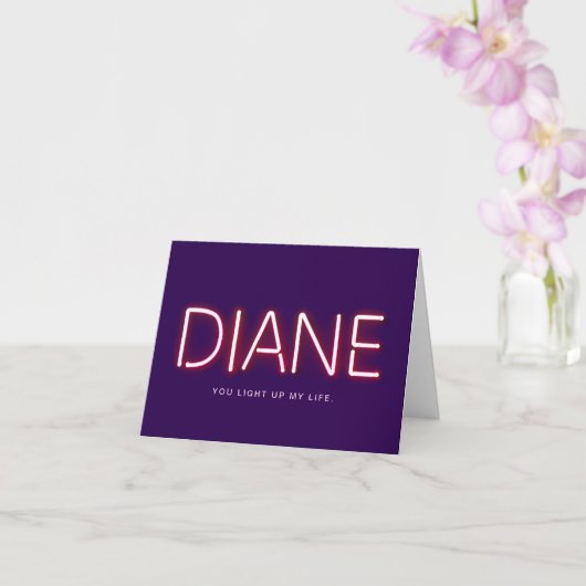 Diane, du zündest mein Leben an Neonlicht Karte (Orchidee)
