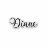 Diane Name - Handgeschriebene Kalligrafie Aufkleber (Vorderseite)