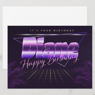 Diane Name Vorname lila retro Karte Geburtstag