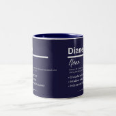 Diane Personalized Girl Name Meaning Coffee Mug Zweifarbige Tasse (Mittel)