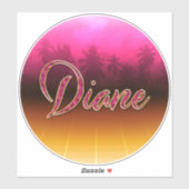 Diane Vorname Name golden pink Aufkleber Sticker (Blatt)