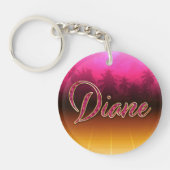 Diane Vorname Name golden pink Schlüsselanhänger (Vorderseite)