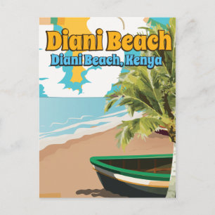 Diani Beach Kenya Vintage Reiseplakat. Postkarte