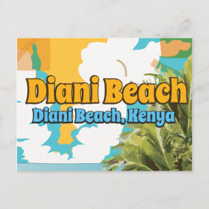 Diani Beach Kenya Vintage Reiseplakat. Postkarte