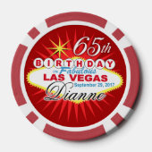 Dianne 65. Geburtstag Vegas Casino Pokerchips (Rückseite)