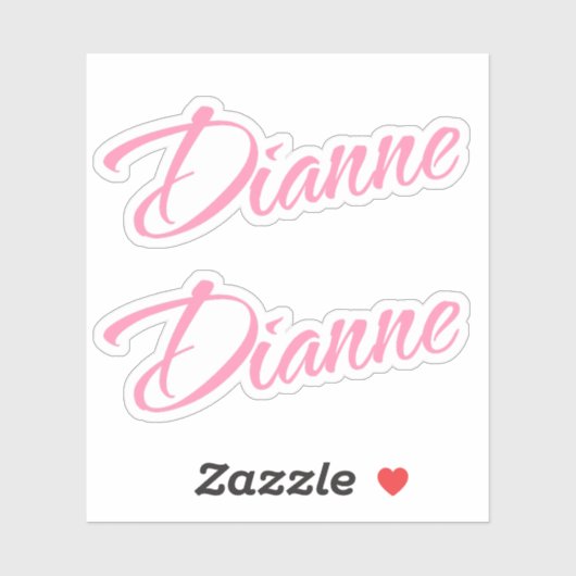 Dianne Name in Pink x2 Aufkleber (Blatt)