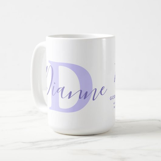 Dianne text blue lila name bedeutet Kaffee Tasse (Vorderseite Links)