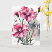 Dianthus - Aquarellblumen Karte (Gelbe Blume)