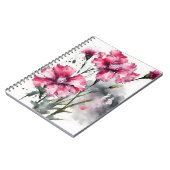 Dianthus - Aquarellblumen Notizblock (Linke Seite)