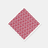 Dianthus Barbatus, Vintag, rot und weiß Serviette (Ecke)