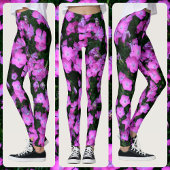 Dianthus Blume Bright Pink und Green Floral Leggings