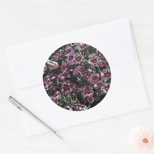 DIANTHUS-BLUME RUNDER AUFKLEBER (Umschlag)