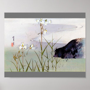 Dianthus in Riverside, Watanabe Seitei Poster