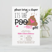 DIAPER BASH - Funny Kack POOFECT Emoji Baby Shower Einladung (Stehend Vorderseite)